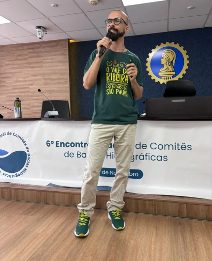 Foto do CEO da Preservalle fazendo sua palestra