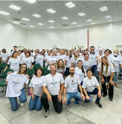 Foto dos alunos e professores